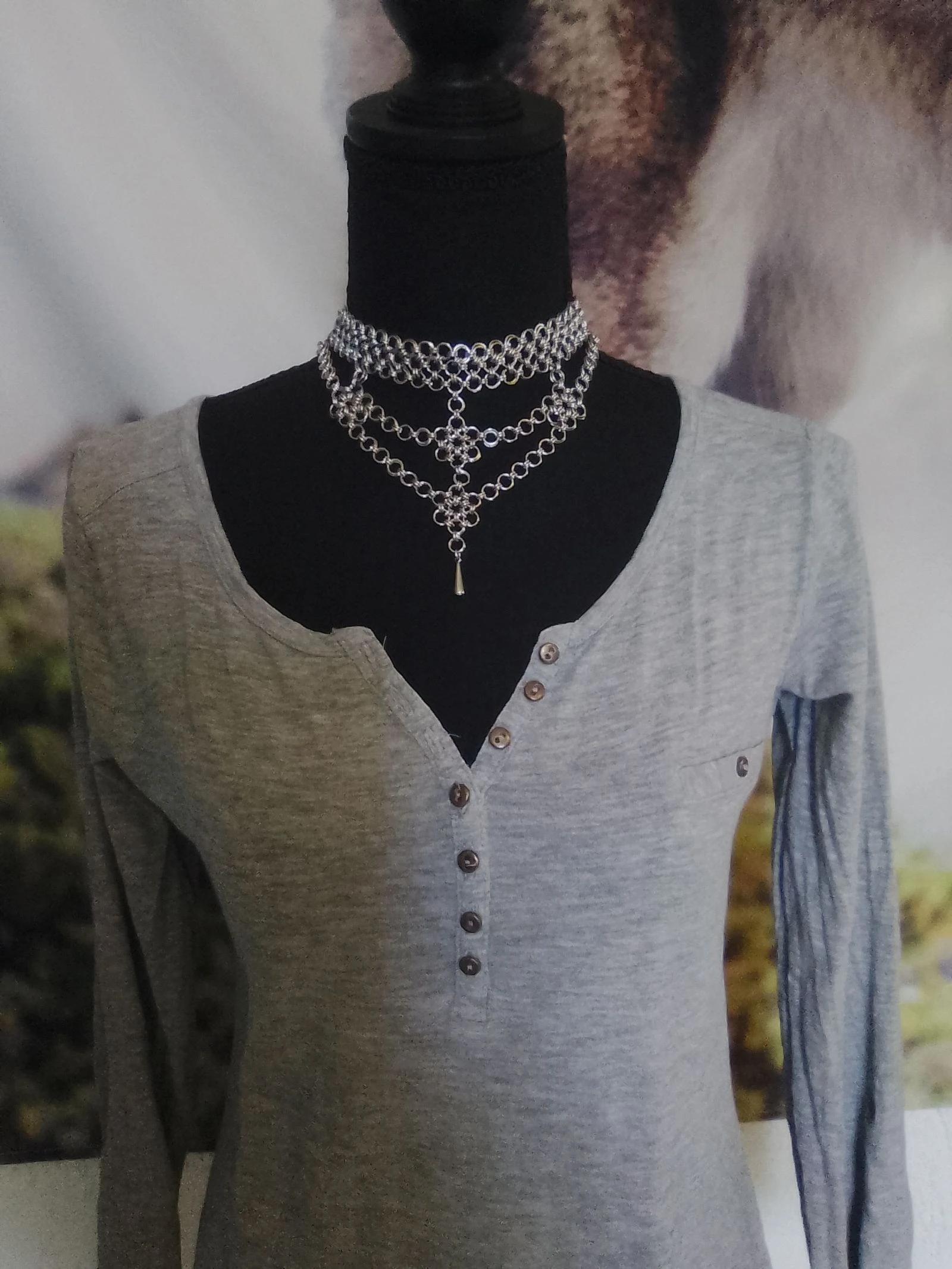 Colar choker decote chainmail japonês Estilo gótico – photo 2